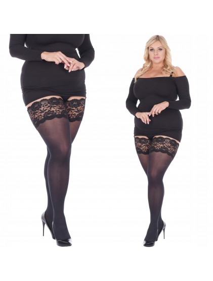 Orirose Pończochy SAMONOŚNE mikrofibra SIZE PLUS