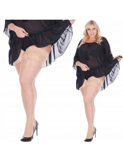 Orirose Pończochy SAMONOŚNE SZEROKA KORONKA SIZE +